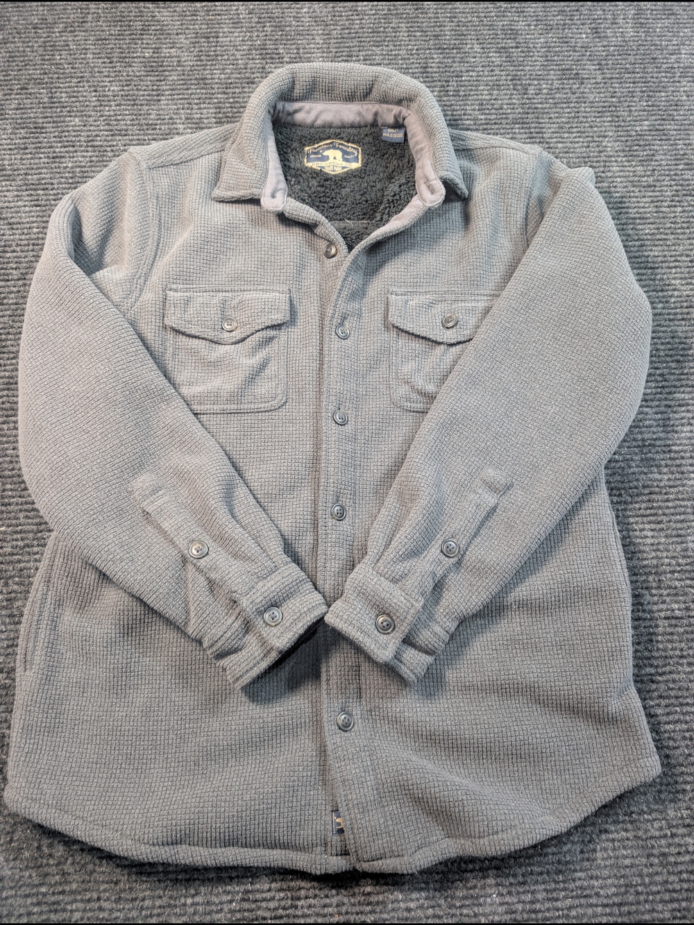 Men's Lightweight Gray Sherpa-Lined Shirt Jacket